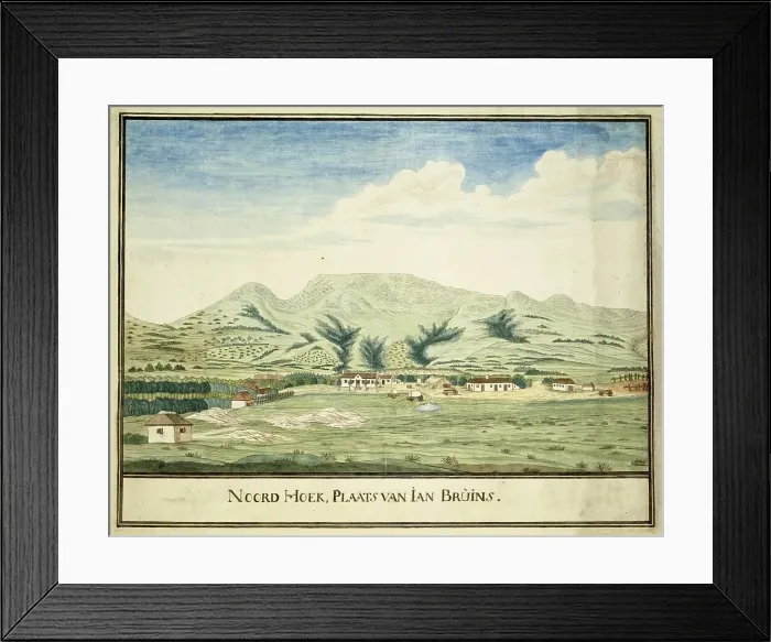 Framed Print : View of the farm of Jan Bruins at Noordhoek, c.1777-1786. Creators: Robert Jacob Gordon, Johannes Schumacher Framed Print : View of the farm of Jan Bruins at Noordhoek, c.1777-1786. Creators: Robert Jacob Gordon, Johannes Schumacher