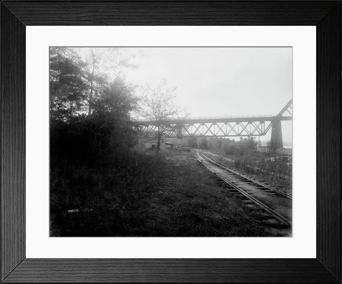 Framed Print : New steel bridge at Glasgow, Mo. 1901 Oct 9. Creator: Unknown Framed Print : New steel bridge at Glasgow, Mo. 1901 Oct 9. Creator: Unknown