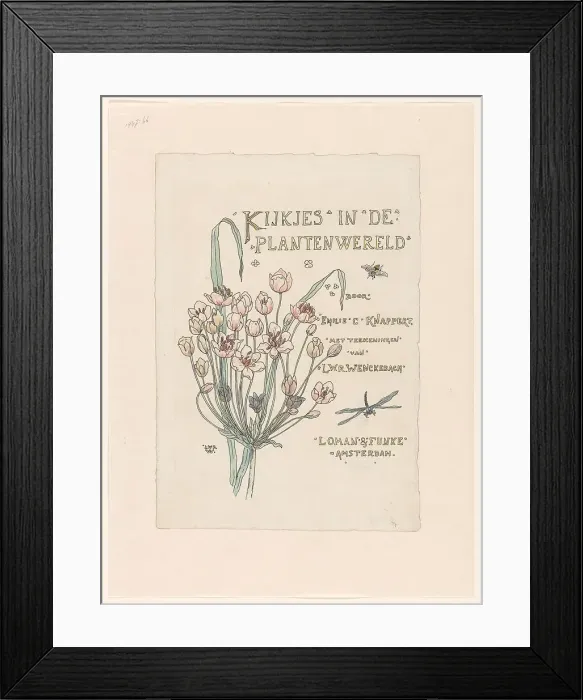 Framed Print : Design for title page of Kijkjes in de plantenwereld (Peeks into the plant... in or before 1893. Creator: Willem Wenckebach. Design for title page of Kijkjes in de plantenwereld (Peeks into the plant... in or before 1893) Framed Print : Design for title page of Kijkjes in de plantenwereld (Peeks into the plant... in or before 1893. Creator: Willem Wenckebach. Design for title page of Kijkjes in de plantenwereld (Peeks into the plant... in or before 1893)