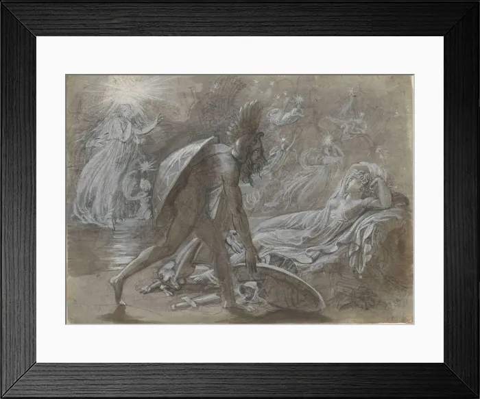 Framed Print : Fingal Mourning Over the Body of Malvina, from Ossian's Berrathon, c. 1810. Creator: Girodet de Roucy-Trioson Framed Print : Fingal Mourning Over the Body of Malvina, from Ossian's Berrathon, c. 1810. Creator: Girodet de Roucy-Trioson