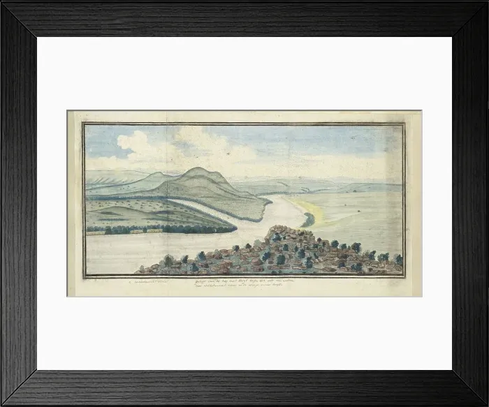 Framed Print : The confluence of the Caledon and Orange Rivers, seen from the south-west, 1777. Creators: Robert Jacob Gordon, Johannes Schumacher Framed Print : The confluence of the Caledon and Orange Rivers, seen from the south-west, 1777. Creators: Robert Jacob Gordon, Johannes Schumacher