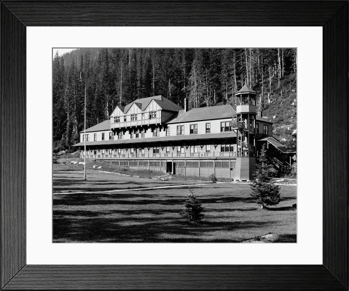 Framed Print : Glacier House, Selkirk Mtns. Canada, between 1900 and 1915. Creator: Unknown Framed Print : Glacier House, Selkirk Mtns. Canada, between 1900 and 1915. Creator: Unknown