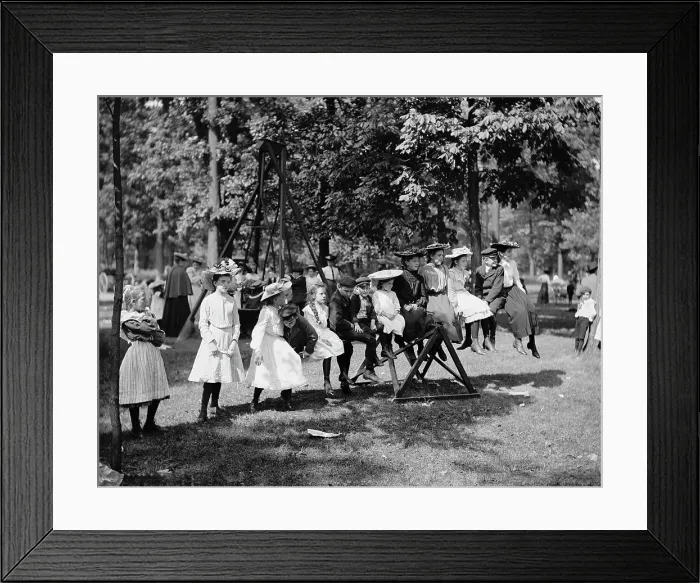 Framed Print : Children's playground, Belle Isle Park, Detroit, Mich. between 1900 and 1905. Creator: Unknown Framed Print : Children's playground, Belle Isle Park, Detroit, Mich. between 1900 and 1905. Creator: Unknown