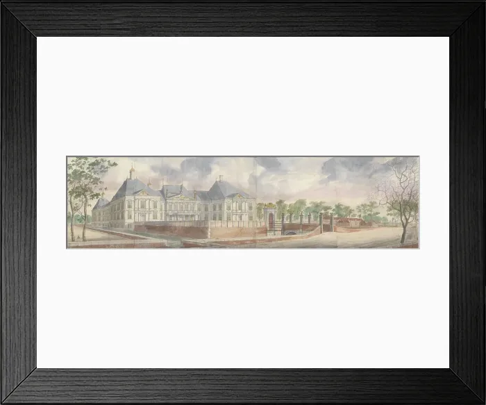 Framed Print : The House in Honselaersdijk and surroundings, can be seen across the forecourt, 1640-1649. Creator: Abraham Beerstraten