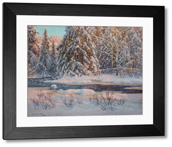 Framed Print : Forest stream. Motif from Svartskär, Dalarna, 1918. Creator: Schultzberg, Anshelm Leonard (1862-1945)