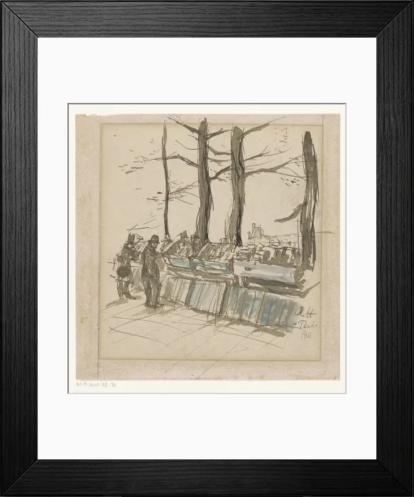Framed Print : Bookstalls on a quay in Paris, 1911. Creator: Rolf von Hoerschelmann Framed Print : Bookstalls on a quay in Paris, 1911. Creator: Rolf von Hoerschelmann
