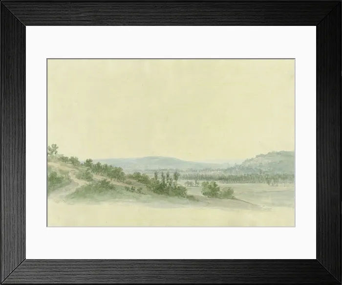 Framed Print : Hilly landscape, 1786-1857. Creator: Abraham Teerlink Framed Print : Hilly landscape, 1786-1857. Creator: Abraham Teerlink