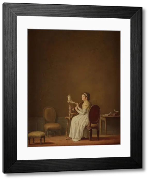 Framed Print : The Spinner. Creator: Hilleström, Pehr (1732-1816) Framed Print : The Spinner. Creator: Hilleström, Pehr (1732-1816)