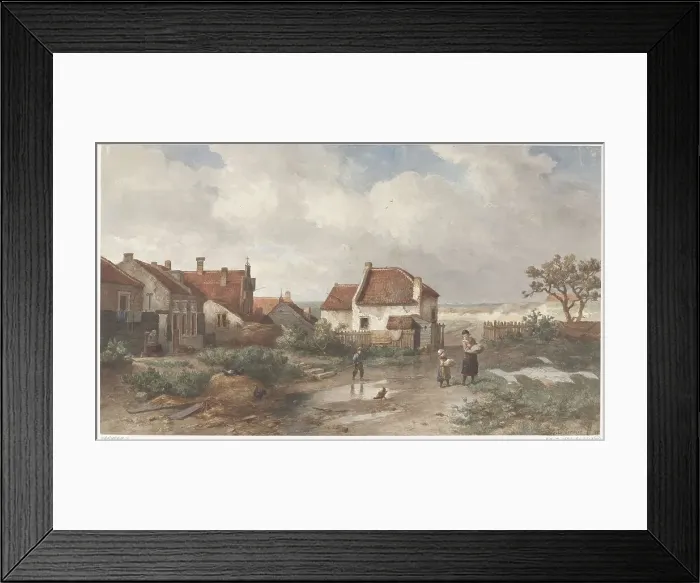 Framed Print : Houses at the Edge of a Village in the Dunes, 1875. Creator: Salomon Leonardus Verveer Framed Print : Houses at the Edge of a Village in the Dunes, 1875. Creator: Salomon Leonardus Verveer