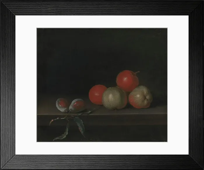 Framed Print : Apples and Peaches on a Table, 1726-1763. Creator: Johan Horner Framed Print : Apples and Peaches on a Table, 1726-1763. Creator: Johan Horner