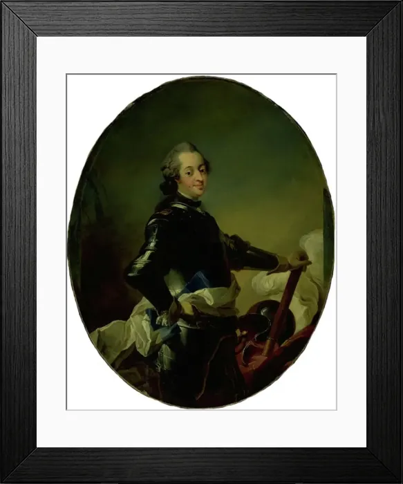Framed Print : Portrait of Frederik V in armour, 1726-1793. Creator: Carl Gustaf Pilo Framed Print : Portrait of Frederik V in armour, 1726-1793. Creator: Carl Gustaf Pilo