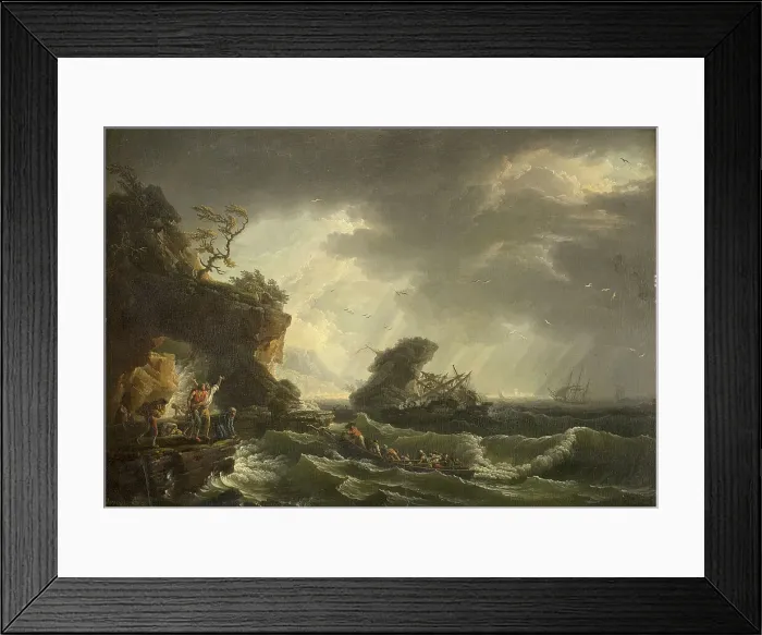 Framed Print : A Shipwreck, 1729-1789. Creator: Claude-Joseph Vernet