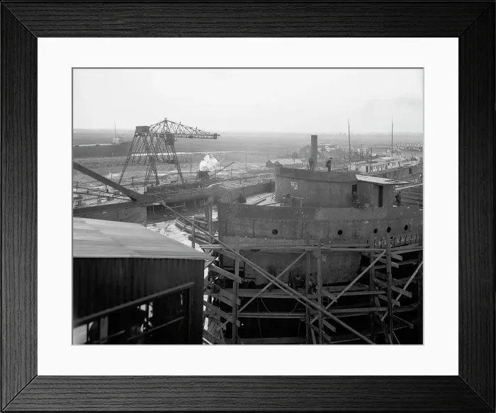 Framed Print : Great Lakes Engineering Works, Ecorse, Mich. 1906. Creator: Unknown Framed Print : Great Lakes Engineering Works, Ecorse, Mich. 1906. Creator: Unknown