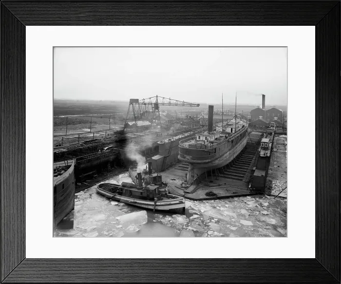 Framed Print : Great Lakes Engineering Works, Ecorse, Mich. (1906?). Creator: Unknown Framed Print : Great Lakes Engineering Works, Ecorse, Mich. (1906?). Creator: Unknown