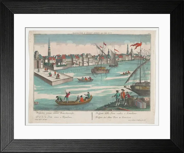 Framed Print : View of the East old main gate in Rotterdam, 1742-1801. Creator: Anon Framed Print : View of the East old main gate in Rotterdam, 1742-1801. Creator: Anon