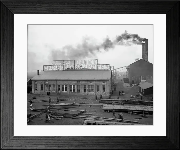 Framed Print : Great Lakes Engineering Works, Ecorse, Mich. (1906?). Creator: Unknown Framed Print : Great Lakes Engineering Works, Ecorse, Mich. (1906?). Creator: Unknown
