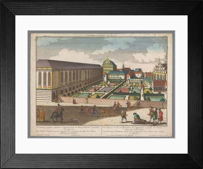 Framed Print : View of the Royal Palace and the monastery of the Friars Minor Capuchins in Wroclaw, 1742-1801. Creator: Anon Framed Print : View of the Royal Palace and the monastery of the Friars Minor Capuchins in Wroclaw, 1742-1801. Creator: Anon