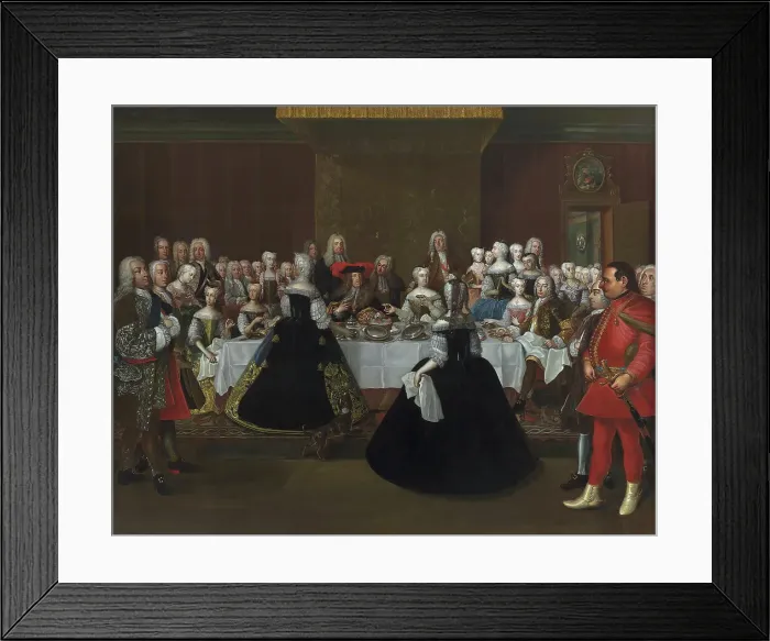 Framed Print : A Banquet at the Court of the German Emperor Charles VI, 1739-1743. Creator: Johann Salomon Wahl Framed Print : A Banquet at the Court of the German Emperor Charles VI, 1739-1743. Creator: Johann Salomon Wahl