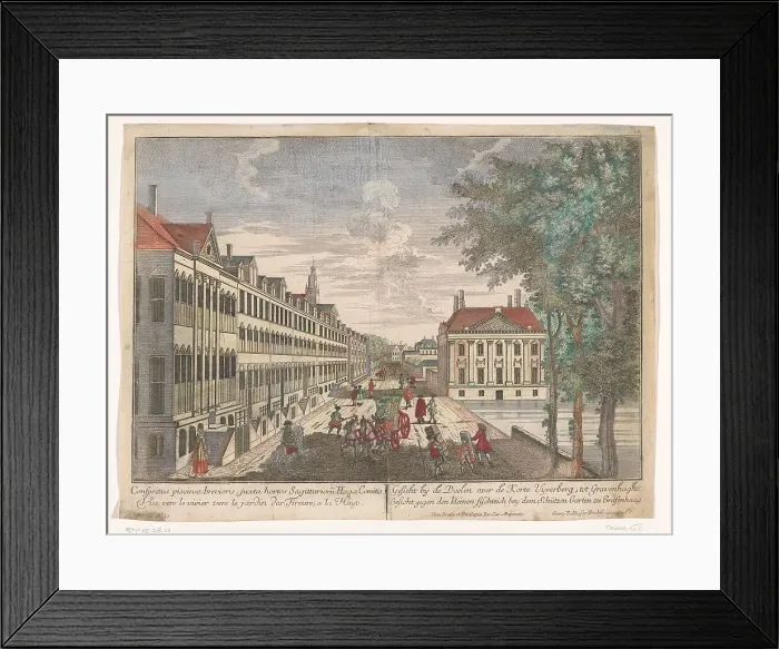Framed Print : View of the Mauritshuis and Hofvijver in The Hague, 1742-1801. Creator: Anon Framed Print : View of the Mauritshuis and Hofvijver in The Hague, 1742-1801. Creator: Anon