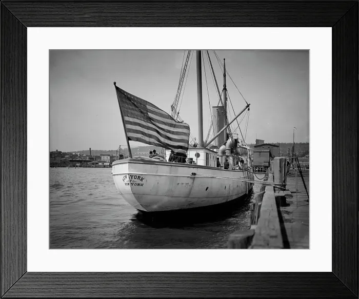 Framed Print : Steam pilot boat at dock, between 1900 and 1905. Creator: Unknown Framed Print : Steam pilot boat at dock, between 1900 and 1905. Creator: Unknown