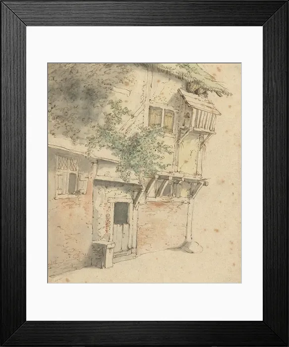 Framed Print : Facade of an overgrown house, 1645-1655. Creator: Adriaen van Ostade Framed Print : Facade of an overgrown house, 1645-1655. Creator: Adriaen van Ostade