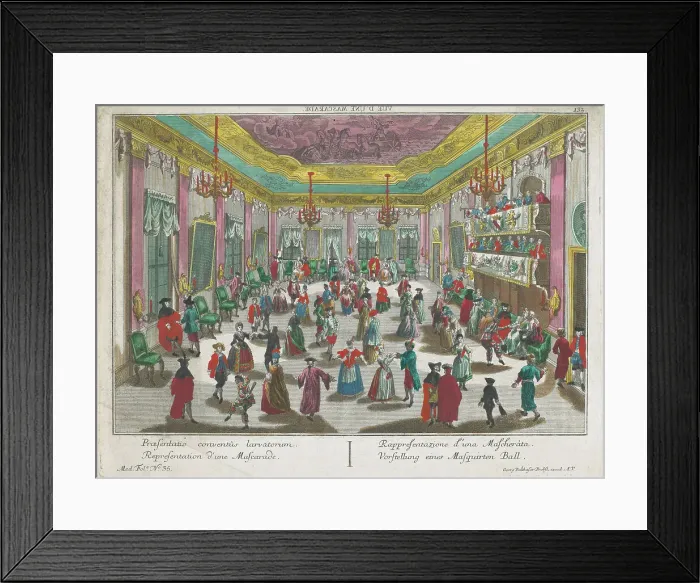 Framed Print : View of a masked ball, 1742-1801. Creator: Anon Framed Print : View of a masked ball, 1742-1801. Creator: Anon