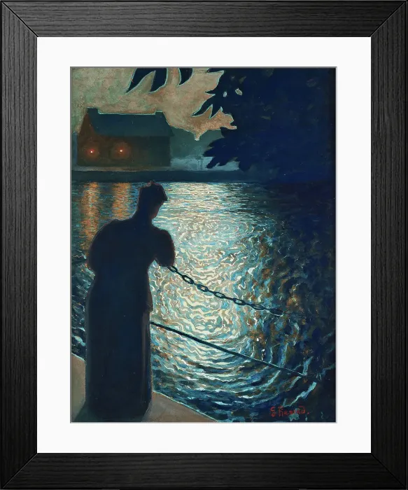 Framed Print : Moonlit scene, Örebro, 1897. Creator: Fjaestad, Gustaf (1868-1948) Framed Print : Moonlit scene, Örebro, 1897. Creator: Fjaestad, Gustaf (1868-1948)