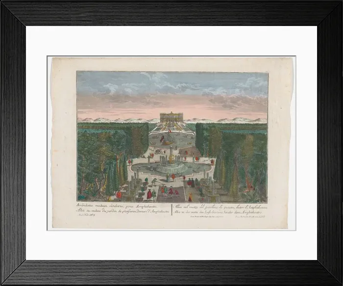 Framed Print : View of an avenue in the middle of a garden, 1742-1801. Creator: Anon Framed Print : View of an avenue in the middle of a garden, 1742-1801. Creator: Anon