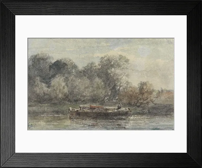 Framed Print : Boat with lowered mast lying ashore, 1828-1897. Creator: Adrianus Eversen Framed Print : Boat with lowered mast lying ashore, 1828-1897. Creator: Adrianus Eversen
