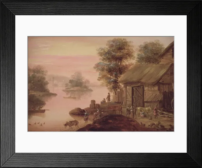 Framed Print : Landscape in the Dutch manner, 1745-1786. Creator: Johan Edvard Mandelberg Framed Print : Landscape in the Dutch manner, 1745-1786. Creator: Johan Edvard Mandelberg