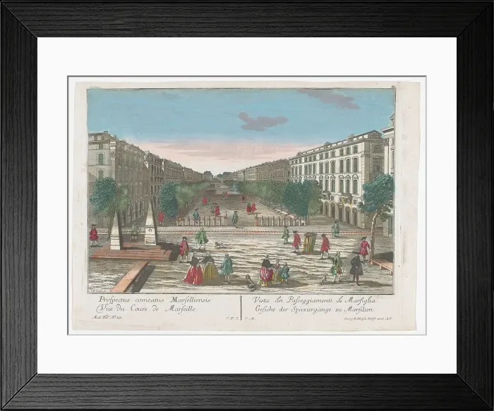 Framed Print : View of a promenade in Marseille, 1742-1801. Creator: Anon Framed Print : View of a promenade in Marseille, 1742-1801. Creator: Anon