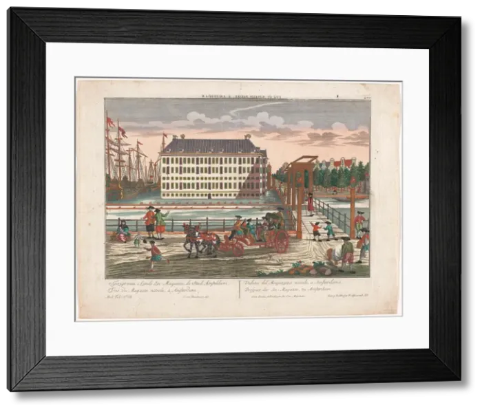 Framed Print : View of the Arsenal at the Admiralty in Amsterdam, 1742-1801. Creator: Anon Framed Print : View of the Arsenal at the Admiralty in Amsterdam, 1742-1801. Creator: Anon