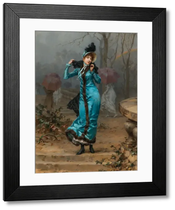 Framed Print : Shelter from the Storm. Creator: Kaemmerer, Frederik Hendrik (1839-1902) Framed Print : Shelter from the Storm. Creator: Kaemmerer, Frederik Hendrik (1839-1902)