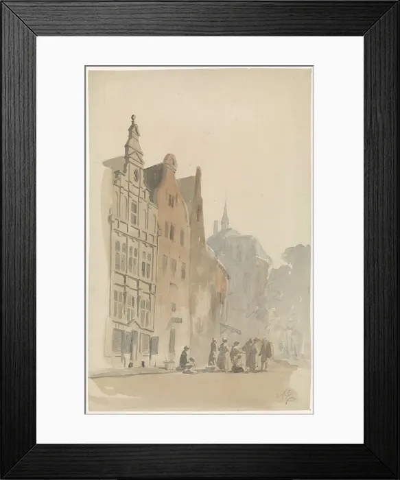 Framed Print : Round Lutheran church and some houses in Amsterdam, 1828-1897. Creator: Adrianus Eversen Framed Print : Round Lutheran church and some houses in Amsterdam, 1828-1897. Creator: Adrianus Eversen