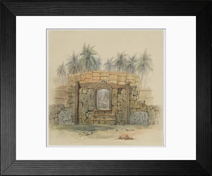 Framed Print : Coral stone wall with framed opening to Dula (Dullah) village, Dullah Island, Kai Islands... 1824. Creator: Adrianus Johannes Bik Framed Print : Coral stone wall with framed opening to Dula (Dullah) village, Dullah Island, Kai Islands... 1824. Creator: Adrianus Johannes Bik