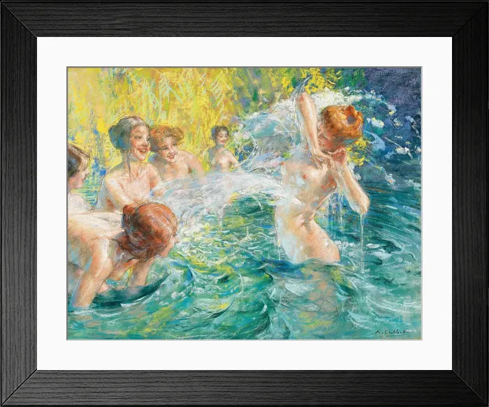 Framed Print : Summer joys on the river. Creator: Calbet, Antoine (1860-1944) Framed Print : Summer joys on the river. Creator: Calbet, Antoine (1860-1944)