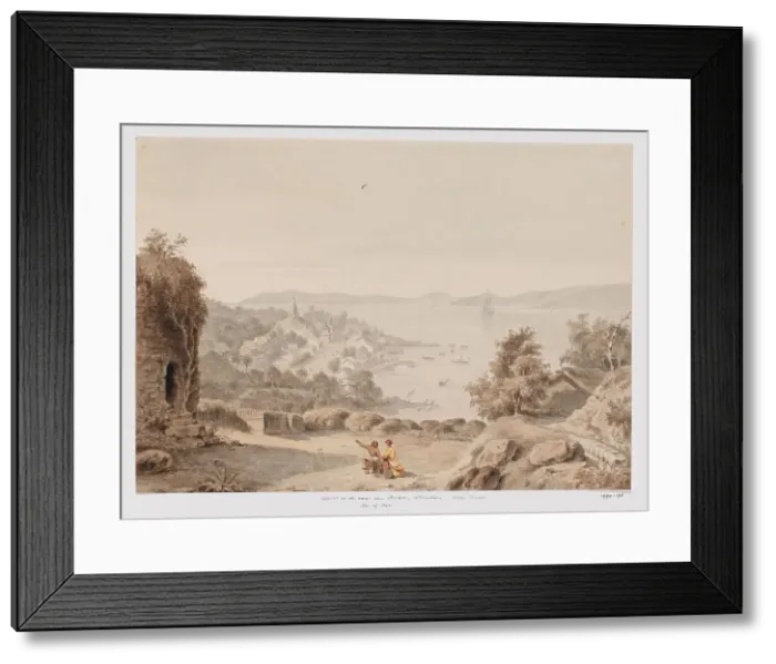 Framed Print : View of Ternate and the roads, the west coast of Halmahera, North Moluccas, 1821. Creator: Adrianus Johannes Bik Framed Print : View of Ternate and the roads, the west coast of Halmahera, North Moluccas, 1821. Creator: Adrianus Johannes Bik