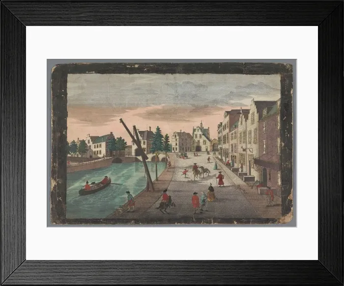 Framed Print : View of the Rotterdam gate and the Ketelpoort in Delft, 1742-1801. Creator: Anon Framed Print : View of the Rotterdam gate and the Ketelpoort in Delft, 1742-1801. Creator: Anon