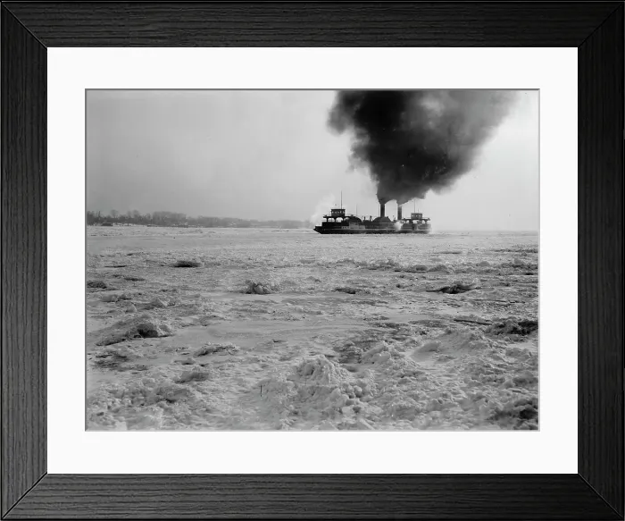 Framed Print : Car ferry in the ice, between 1900 and 1905. Creator: Unknown Framed Print : Car ferry in the ice, between 1900 and 1905. Creator: Unknown