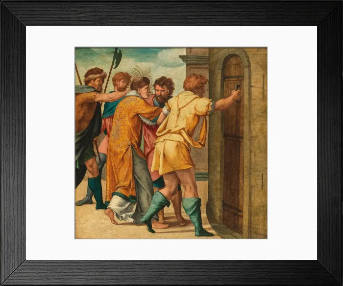 Framed Print : Saint Cyriacus is led to Prison (Cyriacus altar from St. Kunibert in Cologne), after 1532. Creator: Bruyn, Bartholomaeus (Barthel), the Elder (1493-1555) Framed Print : Saint Cyriacus is led to Prison (Cyriacus altar from St. Kunibert in Cologne), after 1532. Creator: Bruyn, Bartholomaeus (Barthel), the Elder (1493-1555)