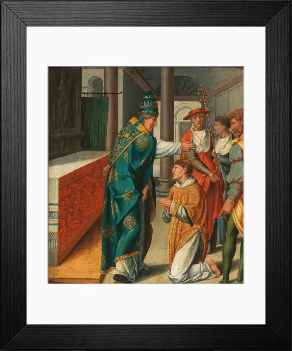 Framed Print : Saint Cyriacus refuses Idolatry (Cyriacus altar from St. Kunibert in Cologne), after 1532. Creator: Bruyn, Bartholomaeus (Barthel), the Elder (1493-1555) Framed Print : Saint Cyriacus refuses Idolatry (Cyriacus altar from St. Kunibert in Cologne), after 1532. Creator: Bruyn, Bartholomaeus (Barthel), the Elder (1493-1555)