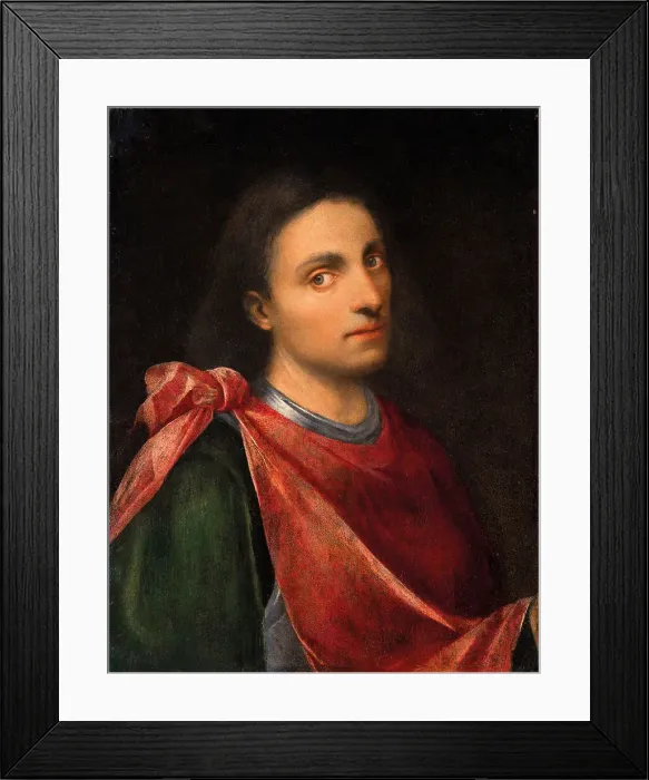 Framed Print : Portrait of a young man. Creator: Caroto, Giovan Francesco (c. 1480-1555) Framed Print : Portrait of a young man. Creator: Caroto, Giovan Francesco (c. 1480-1555)