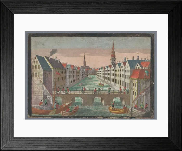 Framed Print : View of the Nikolaifleet opposite St. Nicholas church in Hamburg, 1742-1801. Creator: Anon Framed Print : View of the Nikolaifleet opposite St. Nicholas church in Hamburg, 1742-1801. Creator: Anon