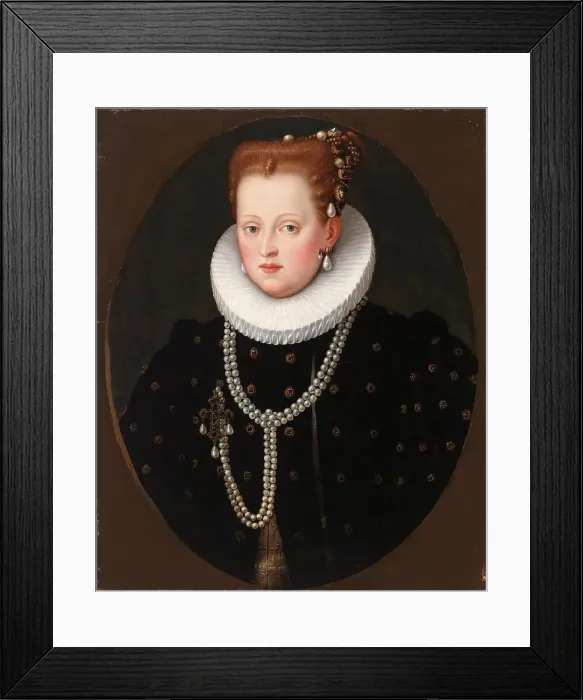 Framed Print : Portrait of Margherita Gonzaga (1564-1618), Duchess of Ferrara, ca 1590. Creator: Anonymous