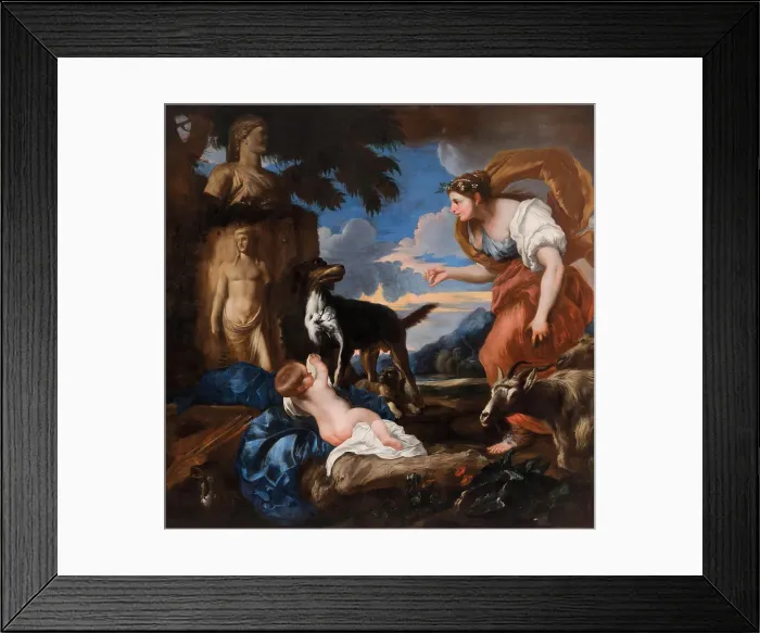 Framed Print : The Finding of Cyrus. Creator: Castiglione, Giovanni Benedetto (1610-1665) Framed Print : The Finding of Cyrus. Creator: Castiglione, Giovanni Benedetto (1610-1665)