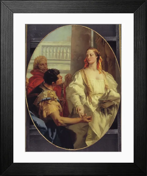 Framed Print : Latinus Offering his Daughter Lavinia to Aeneas in Matrimony, 1753-1754. Creator: Giovanni Battista Tiepolo Framed Print : Latinus Offering his Daughter Lavinia to Aeneas in Matrimony, 1753-1754. Creator: Giovanni Battista Tiepolo
