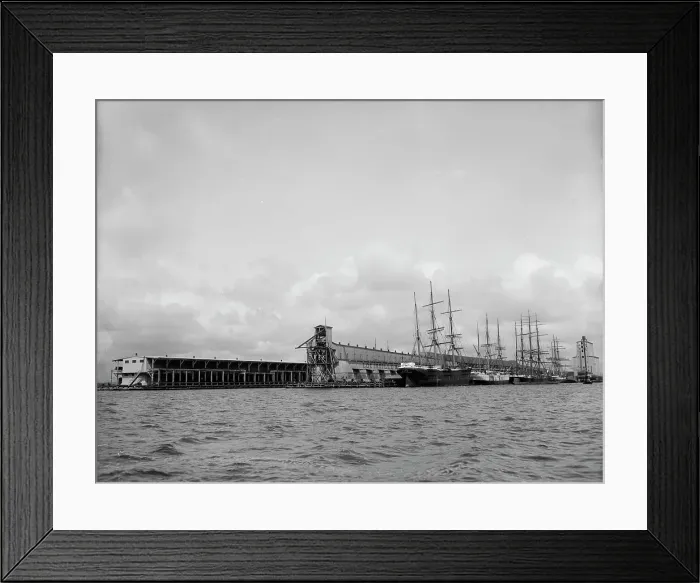 Framed Print : Commandancia and Tarragona Street wharves, Pensacola, Fla. between 1900 and 1905. Creator: Unknown Framed Print : Commandancia and Tarragona Street wharves, Pensacola, Fla. between 1900 and 1905. Creator: Unknown