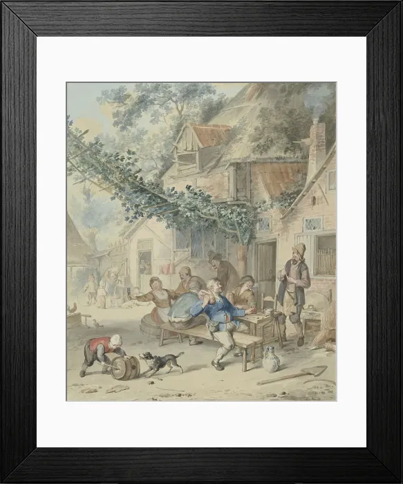 Framed Print : Merry company at an inn, 1720-1792. Creator: Aert Schouman Framed Print : Merry company at an inn, 1720-1792. Creator: Aert Schouman