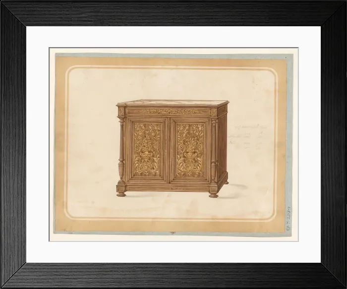 Framed Print : Cabinet, c.1835-c.1935. Creator: Anon Framed Print : Cabinet, c.1835-c.1935. Creator: Anon