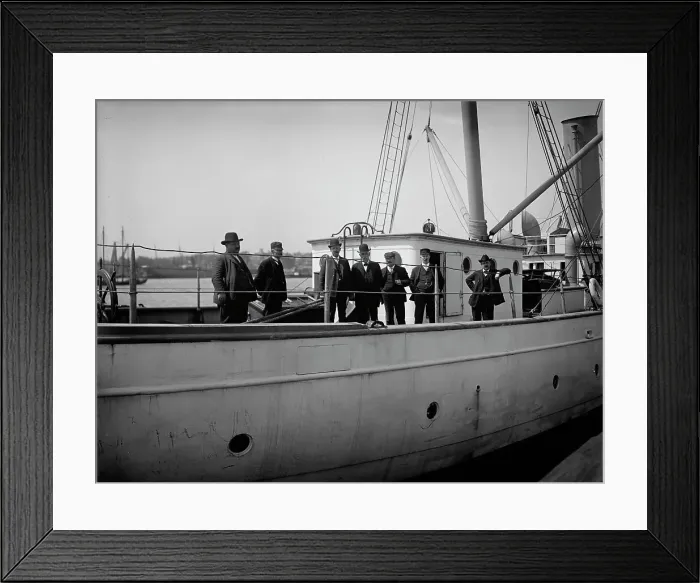 Framed Print : Pilots going out on steam pilot boat New York, between 1900 and 1905. Creator: Unknown Framed Print : Pilots going out on steam pilot boat New York, between 1900 and 1905. Creator: Unknown